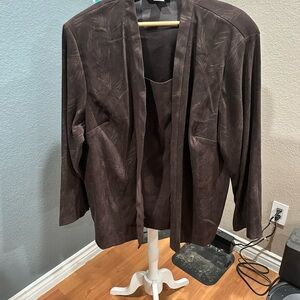 Dressbarn Dark espresso Brown Jacket and Top Set. Country core, fall winter.